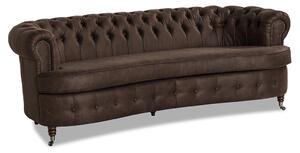 Диван Chesterfield Овал в цвят винтидж кафяво, четириместен 230х86х80 см