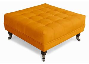 Табуретка за крака Chesterfield в цвят жълто, 70х70х32 см