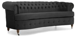Диван Chesterfield Овал в цвят сиво, четириместен 230х86х80 см