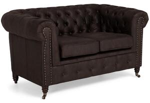 Диван Chesterfield в цвят винтидж кафяво, двуместен 150х86х80 см
