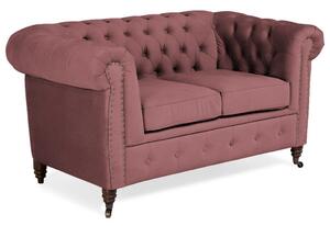 Диван Chesterfield в цвят рустик розово, двуместен 150х86х80 см