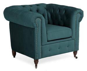 Фотьойл Chesterfield в цвят синьозелено, 94х86х80 см