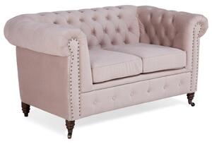 Диван Chesterfield в цвят розов жасмин, двуместен 150х86х80 см