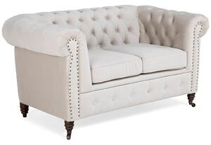 Диван Chesterfield в цвят бежово, двуместен 150х86х80 см