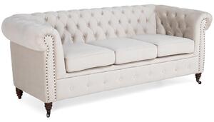 Диван Chesterfield в цвят бежово, триместен 203х86х80 см
