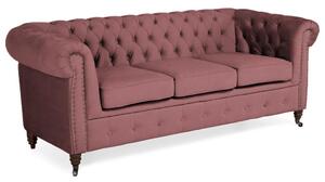 Диван Chesterfield в цвят рустик розово, триместен 203х86х80 см