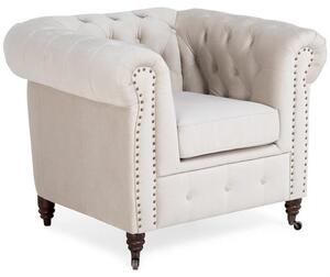 Фотьойл Chesterfield в цвят бежов, 94х86х80 см