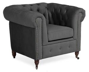 Фотьойл Chesterfield в тъмносиво 94х86х80 см
