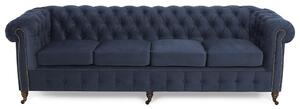 Диван Chesterfield в цвят петрол, четириместен 238х86х80 см