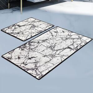 К-кт 2x Постелка за баня MARBLE 60/100 см бял/черен