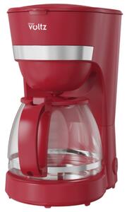 Кафемашина Oliver Voltz OV51170WN, 600W, 1.25 л, Противокапкова система, Прозрачен резервоар за вода, Червен