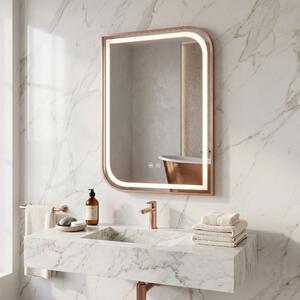 Огледало LED ZONE 80x60 BRUSH ROSE GOLD