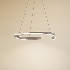 Lucande LED висяща лампа Eloura, сребриста, Ø58cm, метал, CCT, Металик, Дневна/трапезария, Метал, Модерен