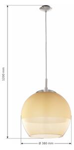 BRILAGI-LED Полилей на кабел RETRO GLASS 1xE27/60W/230V матов хром/димно бежово
