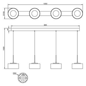 Globo 16024-4WR - LED полилей на кабел BELINDA LED/24W/230V бял/димчат