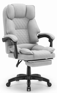 Ергономичен офис стол HC-1031 с поставка за крака - сив