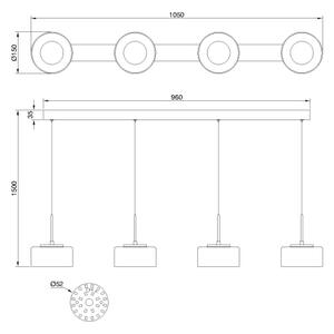 Globo 16024-4 - LED полилей с кабелно окачване BELINDA LED/24W/230V черен/опушен