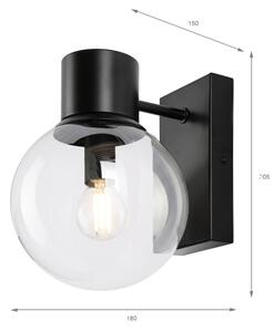 Стенна лампа SFERIO 1xE14/5W/230V черна/прозрачна