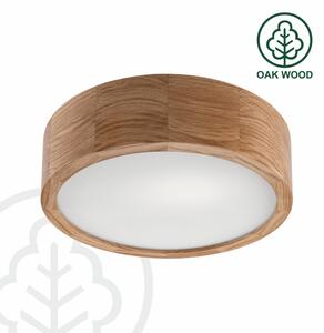 Brilagi - LED RGBW димируема таванна лампа CARVALHO 1xE27/9W/230V, с Wi-Fi, декор дъб, диаметър 27,5 см