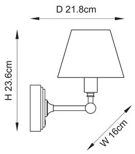 Endon 114831 - LED Димируем акумулаторен стена лампа BURLEY LED/1,5W/5V месинг/бежов