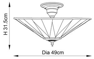 Endon 64043 - Повърхностно монтиран полилей Tiffany DARK STAR 3xE27/60W/230V Ø 49 см