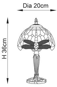 Endon 64088 - Настолна лампа Tiffany DRAGONFLY 1xE14/40W/230V Ø 20 см