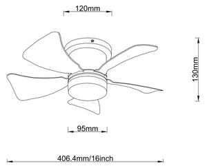 Globo 03609B - LED димируем таванен вентилатор HINES 10W/230V 3000-6500K +ДУ