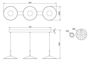 Globo 15635S-3 - LED полилей на кабел LAMPONE LED/24W/230V 4000K черен