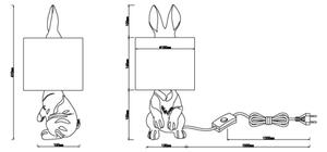 Globo 21633G - Настолна лампа RABBIT 1xE27/25W/230V