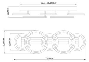 Globo 67360D4 - LED таванно осветително тяло BLEVINS 34W/230V 3000/4200/6000K
