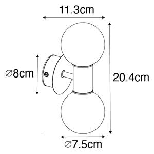 Модерна стенна лампа черна IP44 2-светла - Cederic