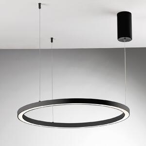 Luce Ambiente Design LED висяща лампа Hoop, черна, Ø 80 см, метал, CCT, Черен, Дневна/трапезария, Алуминий, Модерен