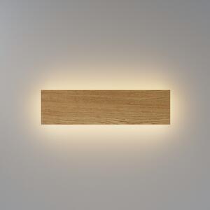 Maytoni LED стенна лампа BASIC TEXTURE, дърво, ширина 30 см, CCT, Дърво, Дневна/трапезария, Дървесина, Модерен