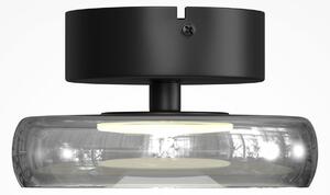 Maytoni LED таванна лампа FLOAT, сиво/черно, Ø 20 см, стъкло/метал, Затъмняване, Сив, Дневна/трапезария, Стъкло, Модерен