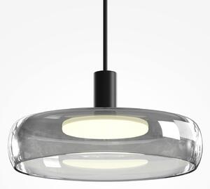 Maytoni LED висяща лампа FLOAT, сиво/черно, Ø 20 см, стъкло/метал, Затъмняване, Сив, Дневна/трапезария, Стъкло, Модерен