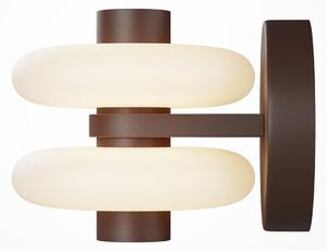 Maytoni LED стенна лампа Nuvem, кафява, опалово стъкло, височина 15 см, с регулиране на, Затъмняване, Кафяв / ръждив, Дневна/трапезария, Стъкло, Модерен