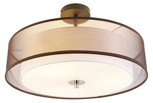 Smart plafondlamp bruin met wit 50 cm 3-lichts incl. 3 Wifi A60 - Drum Duo