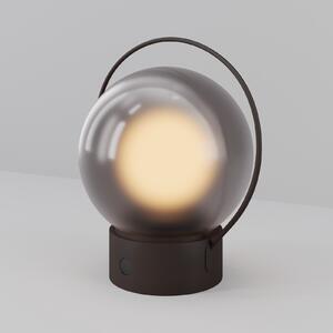 Maytoni LED настолна лампа с акумулатор Elyra, кафява, височина 20 см, IP54, с, Затъмняване, Кафяв / ръждив, Дневна/трапезария, Стъкло, Модерен, Глобус