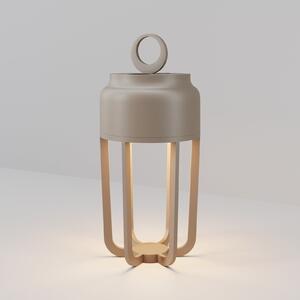 Maytoni LED настолна лампа с акумулатор Vetra, бежова, височина 22 см, метална, IP54, с, Затъмняване, Бежов, Дневна/трапезария, Метал, Модерен