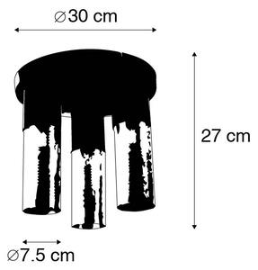 Индустриален плафон черен със златни кръгли 3 светлини - Raspi
