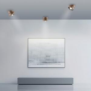 PURE LED тавански спот Move, Ø 12 cm, бронзов цвят, метал/стъкло, Затъмняване, Бронзов / античен месинг, Дневна/трапезария, Метал, Модерен