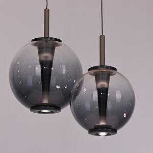 PURE LED висяща лампа E-Infinity, сива/пушено сива, Ø 50 cm, CCT, Затъмняване, Сив, Дневна/трапезария, Стъкло
