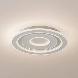 Lindby LED плафон Lorvik, Ø 40 cm, бял, CCT, с регулиране на яркостта, Затъмняване, Бял, Дневна/трапезария, Метал, Модерен