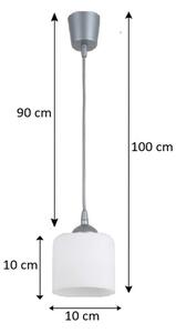 Brilagi - LED полилей на кабел RETRO GLASS 1xE27/60W/230V диаметър 10 cm сребрист/бял