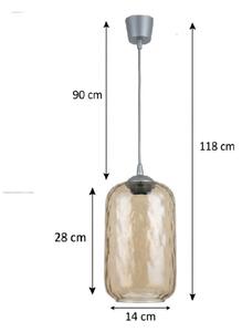 Brilagi -LED Полилей на кабел R GLASS 1xE27/60W/230V Ø 14 cm сребрист/димно-кафяв
