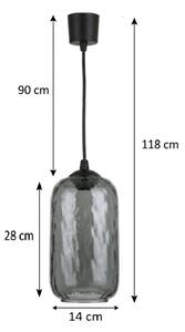 Brilagi - LED полилей на кабел R GLASS 1xE27/60W/230V, Ø 14 см, черен/димно сив