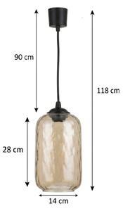 Brilagi - LED полилей на кабел R GLASS 1xE27/60W/230V Ø 14 см черен/димчато кафяв
