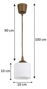Brilagi - LED полилей на кабел RETRO GLASS 1xE27/60W/230V pr. 10 cm кафяв/бял