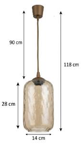 Brilagi - LED полилей на кабел R GLASS 1xE27/60W/230V Ø 14 см кафяв/димно кафяв