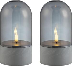 Brilliant - Комплект 2x LED свещи ILLUSION LED/2xAA IP44 сив/опушено черно